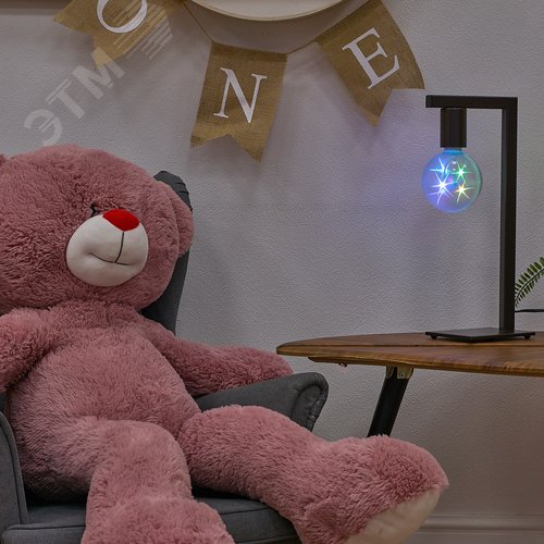 Светильник светодиодный Свечение 3D звёзды 220В Диаметр 10см ULI-Q310 1,5W/RGB/Е27 ДИСКО ШАР 3D - фото 4