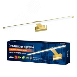 Светильник светодиодный ULT-F32-9W/NW IP20 GOLD для подсветки картин и зеркал. 220V. Белый свет. Корпус алюминий. Золотистый - фото 3