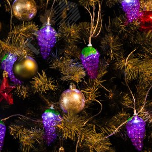 Гирлянда светодиодная на батарейках 2AA не в/к Виноград 4 м 10 светодиодов прозрачный провод ULD-S0400-010/STB/2AA WHITE IP20 GRAPES - фото 5