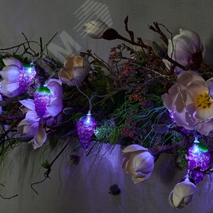 Гирлянда светодиодная на батарейках 2AA не в/к Виноград 4 м 10 светодиодов прозрачный провод ULD-S0400-010/STB/2AA WHITE IP20 GRAPES - фото 7