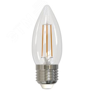 Лампа светодиодная диммируемая LED-C35-5W/WW/E27/CL/DIM GLA01TR форма свеча, прозрачная Air теплый белый свет (3000K) картон ТМ - фото 2