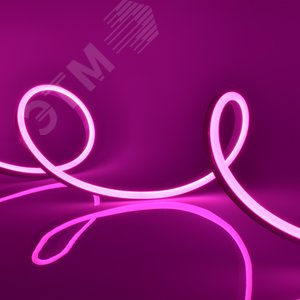 Лента светодиодная гибкий неон 8Вт/м 220В розовый IP67 120 LED/м бобина 50м. в коробке - фото 4