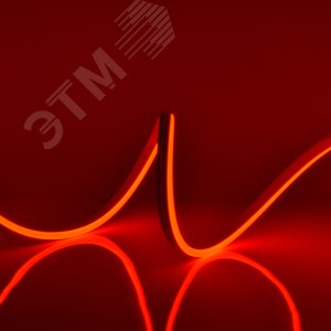 Лента светодиодная гибкая герметичная ULS-N21-2835-120LED/m-8mm-IP67-220V-8W/m-50M-RED. NEON. Бобина 50 м. Красный свет - фото 4