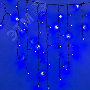 Бахрома светодиодная с эффектом мерцания 3 м соединяемая 200 светодиодов синий свет черный провод ULD-B3010-200/TBK BLUE IP67 - фото 2