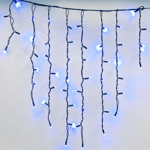 Бахрома светодиодная с эффектом мерцания 3 м соединяемая 200 светодиодов синий свет черный провод ULD-B3010-200/TBK BLUE IP67 - фото 3