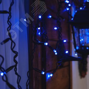 Бахрома светодиодная с эффектом мерцания 3 м соединяемая 200 светодиодов синий свет черный провод ULD-B3010-200/TBK BLUE IP67 - фото 6