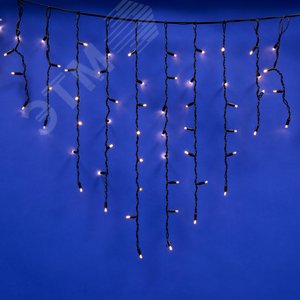 Бахрома светодиодная с эффектом мерцания 3м соединяемая 200 светодиодов теплый белый свет черный провод ULD-B3010-200/TBK WARM WHITE IP67 - фото 2