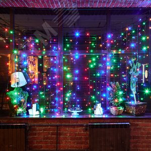 Гирлянда Занавес светодиодный с эффектом мерцания 3х2 м Соединяемый 240 светодиодов разноцветный свет черный провод ULD-C2030-240/TBK MULTI IP67 З TM - фото 4