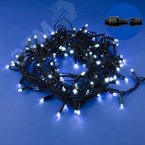 Гирлянда светодиодная с эффектом мерцания 10 м ULD-S1000-120/TBK WHITE IP67 Соединяемая 120 светодиодов Белый свет черный провод - фото 2