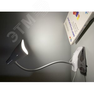 Светильник настольный TLD-560 White/LED/280Lm/5000K/Dimmer прищепка 3W. Сенсорный выключатель. Белый. - фото 2