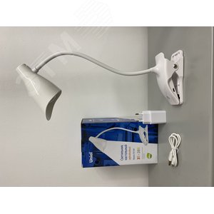 Светильник настольный TLD-560 White/LED/280Lm/5000K/Dimmer прищепка 3W. Сенсорный выключатель. Белый. - фото 3