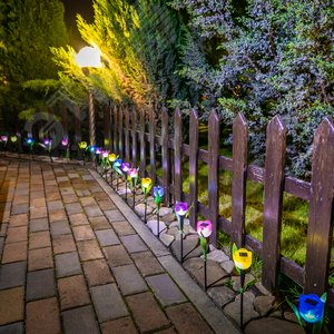 Светильник светодиодный садовый на солнечной батарее СОЛАР USL-C-451/PT305 PINK TULIP - фото 4