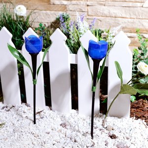 Светильник светодиодный садовый на солнечной батарее СОЛАР USL-C-454/PT305 BLUE TULIP - фото 3