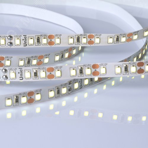 Лента светодиодная гибкая на самоклеящейся основе.ULS-M13-2835-120LED/m-8mm-IP20-DC12V-9,6W/m-5M-6500K PROFI Катушка 5 м. в герметичной упаковке. Дневной свет (6500K) - фото 3