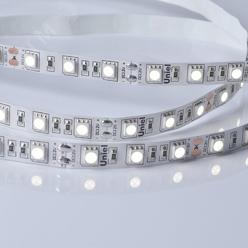 Лента светодиодная гибкая на самоклеящейся основе 14,4Вт/м 12В 4000K IP20 60LED/м катушка 5м. в герметичной упаковке - фото 2