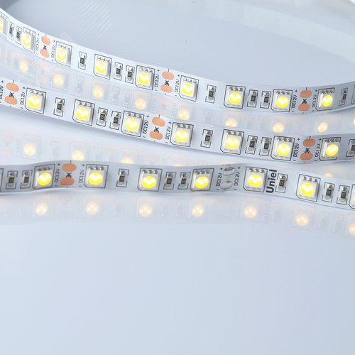 Лента гибкая светодиодная на самоклеящейся основе. ULS-M25-5050-60LED/m-10мм-IP20-DC12V-14,4W/m-5м-3000K PROFI Катушка 5м. в герметичной упаковке. Теплый (3000К) - фото 1