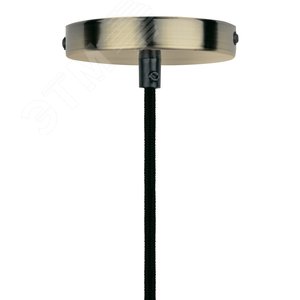 Патрон декоративный ''Vintage'' с проводом (1 м) и креплением, выключатель поворотный, алюминий, бронза - фото 4