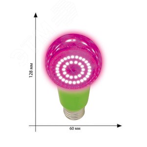 Лампа светодиодная для растений. LED-A60-15W/SPSB/E27/CL PLP30GR Форма A, прозрачная. Спектр для рассады и цветения. Картон. ТМ UL-00004582 Uniel - 5