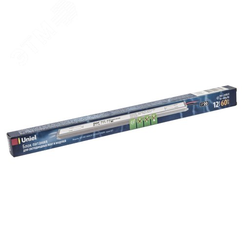 Блок питания ультратонкий 60Вт 12В Металлический корпус UET-VAT-060A20 12V IP20 - фото 5