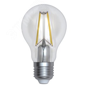Лампа светодиодная Форма A прозрачная Серия Sky Теплый белый свет (3000K) LED-A60-12W/3000K/E27/CL PLS02WH