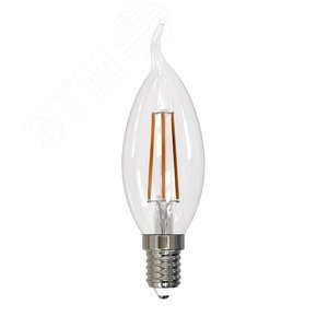 Лампа светодиодная Форма свеча на ветру прозрачная Серия Sky Теплый белый свет (3000К) LED-CW35-9W/3000K/E14/CL PLS02WH