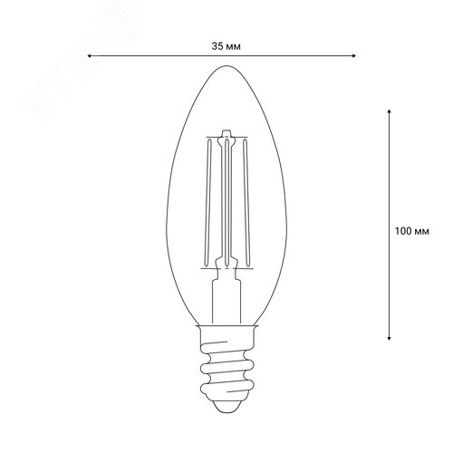 Лампа светодиодная LED-C35-9W/4000K/E14/CL/DIM GLA01TR диммируемая форма свеча прозрачная Air (4000K) картон - фото 2