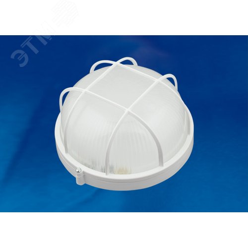 Светильник светодиодный влагозащищенный круг с решеткой дневной белый свет 6000K 600 Лм 188 мм диаметр белый корпус - фото 3