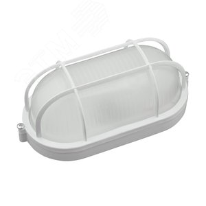 Светильник светодиодный влагозащищенный овал с решеткой дневной белый свет 6000K 600 Лм 210x105x85 мм белый корпус ТМ - фото 1