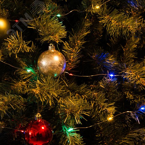 Гирлянда светодиодная на батарейках 2AA не в/к Роса 5 м 50 светодиодов Разноцветный свет Провод медный ULD-S0500-050/SCB/2AA MULTI IP20 DEW - фото 8