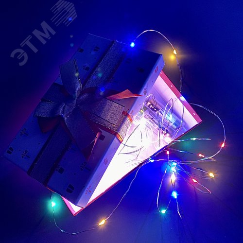 Гирлянда светодиодная на батарейках 2AA не в/к Роса 5 м 50 светодиодов Разноцветный свет Провод медный ULD-S0500-050/SCB/2AA MULTI IP20 DEW - фото 9