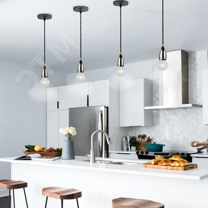 Патрон декоративный DLC-T-S32/E27 TS/1M/BL PEARL BLACK Techno с проводом (1м) и креплением Материал алюминий Цвет черный жемчуг - фото 4