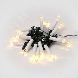 Гирлянда светодиодная Свечки 4 м 20 светодиодов Теплый белый свет Постоянное свечение зеленый проводULD-S0400-020/SGA WARM WHITE IP20 CANDLES - фото 2