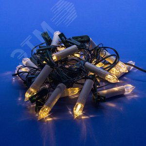 Гирлянда светодиодная Свечки 6 м 30 светодиодов Теплый белый свет Постоянное свечение зеленый провод ULD-S0600-030/SGA WARM WHITE IP20 CANDLES - фото 2