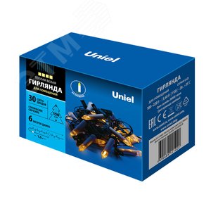 Гирлянда светодиодная Свечки 6 м 30 светодиодов Теплый белый свет Постоянное свечение зеленый провод ULD-S0600-030/SGA WARM WHITE IP20 CANDLES - фото 4