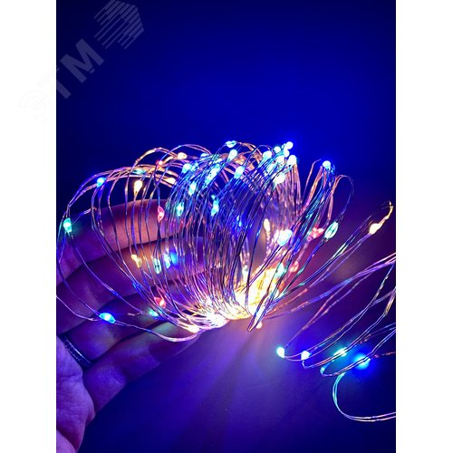 Гирлянда светодиодная на батарейках 3AA не в/к Роса 10 м 100 светодиодов Разноцветный свет Провод медный ULD-S1000-100/SCB/3AA MULTI IP20 DEW - фото 7