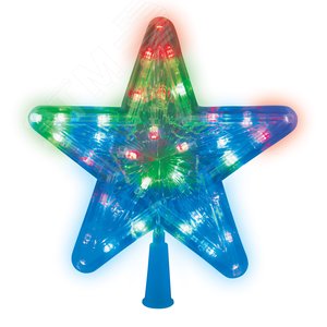 Украшение светодиодное для ёлки Звезда-1 22 см 30 светодиодов Разноцветный свет Прозрачный провод ULD-H2222-030/DTA MULTI STAR-1