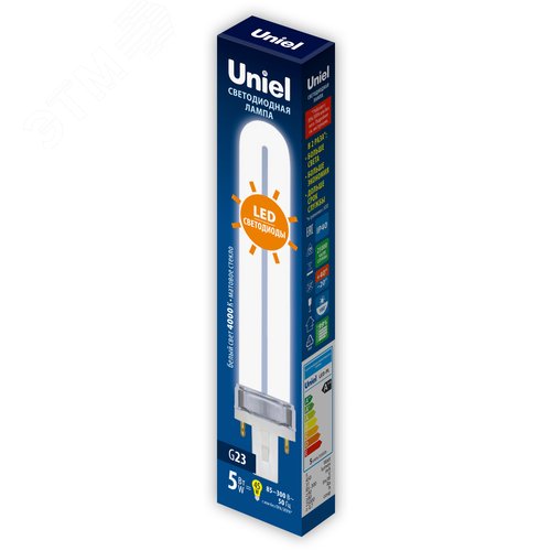 Лампа светодиодная 5 ВТ Форма PL матовая Цоколь G23 Белый свет 4000K Картон LED-PL-5W/4000K/G23/FR PLZ03WH - фото 3