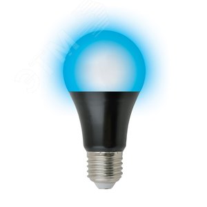Лампа светодиодная ультрафиолетовая для дискотек LED-A60-9W/UVAD/E27/FR PLZ07BK Спектр UVA 410нм Картон
