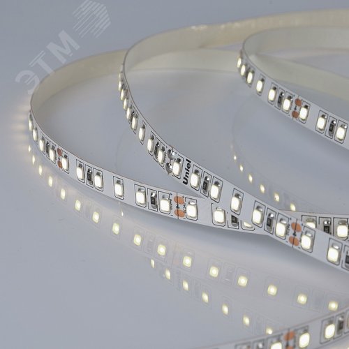 Лента гибкая светодиодная на самоклеящейся основе. ULS-2835-120LED/m-8мм-IP20-DC24V-9,6W/m-5м-4000K Катушка 5 м. в герметичной упаковке. (4000K) - фото 2