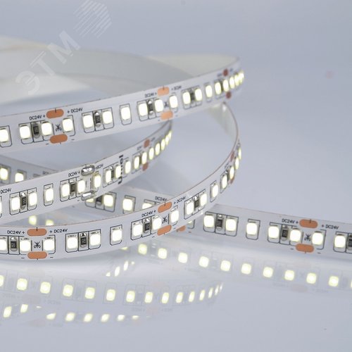 Лента гибкая светодиодная на самоклеящейся основе. ULS-2835-168LED/m-10мм-IP20-DC24V-14W/m-5м-6500K Катушка 5 м. в герметичной упаковке. (6500K) - фото 2