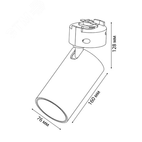 Светильник-прожектор ULB-Q276 32W/3000К BLACK светодиодный трековый 3000 Лм Теплый белый свет (3000К) Корпус черный ТМ Volpe - фото 6