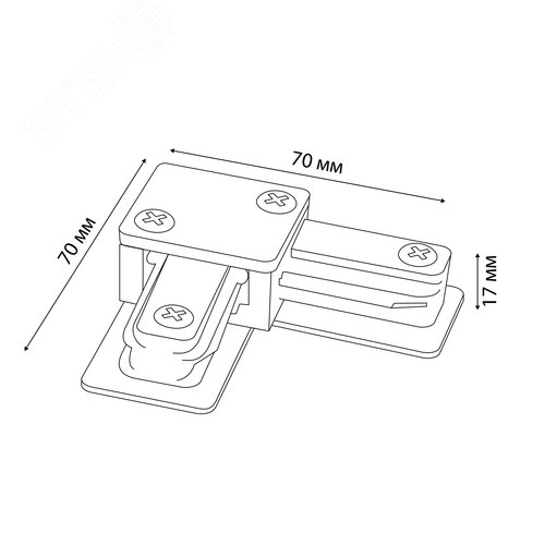 Соединитель UBX-Q122 G21 BLACK 1 POLYBAG для шинопроводов типа G. L-образный. Однофазный, черный - фото 2
