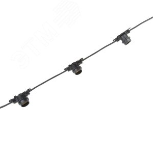 Гирлянда Белт-Лайт 10 м + 1,5 м сетевой шнур 40 патронов E27 шаг 25 см черная UDL-K110 40/E27/10M IP65 BLACK BELT-LIGHT - фото 2