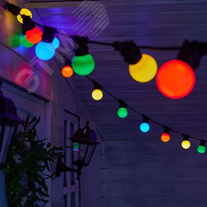 Гирлянда Белт-Лайт 10 м + 1,5 м сетевой шнур 40 патронов E27 шаг 25 см черная UDL-K110 40/E27/10M IP65 BLACK BELT-LIGHT - фото 5