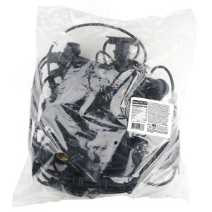 Гирлянда Белт-Лайт UDL-K120 200/E27/100M IP65 BLACK BELT-LIGHT 100 м + 1,5 м сетевой шнур 200 патронов E27 шаг 50 см черная - фото 1