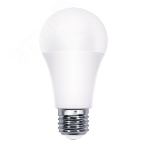 Изображение товара Лампа светодиодная с ИК сенсором, Форма А, матовая, RGB свет, Пульт ДУ (н/к) LED-A60-10W/RGB/E27/REG PLS21WH. Картон (шт)