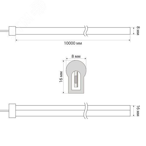 Комплект светодиодной ленты 10 м. IP67. ULS-N21 10M/6500K/1.5м IP67 RRP80C00 Дневной (6500K). Cетевой шнур 1,5 м - фото 7