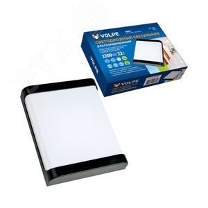 Светильник светодиодный влагозащищенный прямоугольник белый свет 4000K 200x160x58 мм корпус белый ULW-Q280 22W/4000K/S02 IP65 BLACK - фото 3