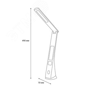 Светильник TLD-567 Black/LED/300Lm/4500K/Dimmer настольный c часами, календарем, термометром, 6W. Встроенный аккумулятор 2000mAh. Сенсорный выключатель. Диммер. Черный. - фото 3