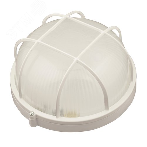 Светильник влагозащищенный под лампу Е27 UWL-R02 100W/E27 IP54 WHITE Kруг/Решетка - фото 2